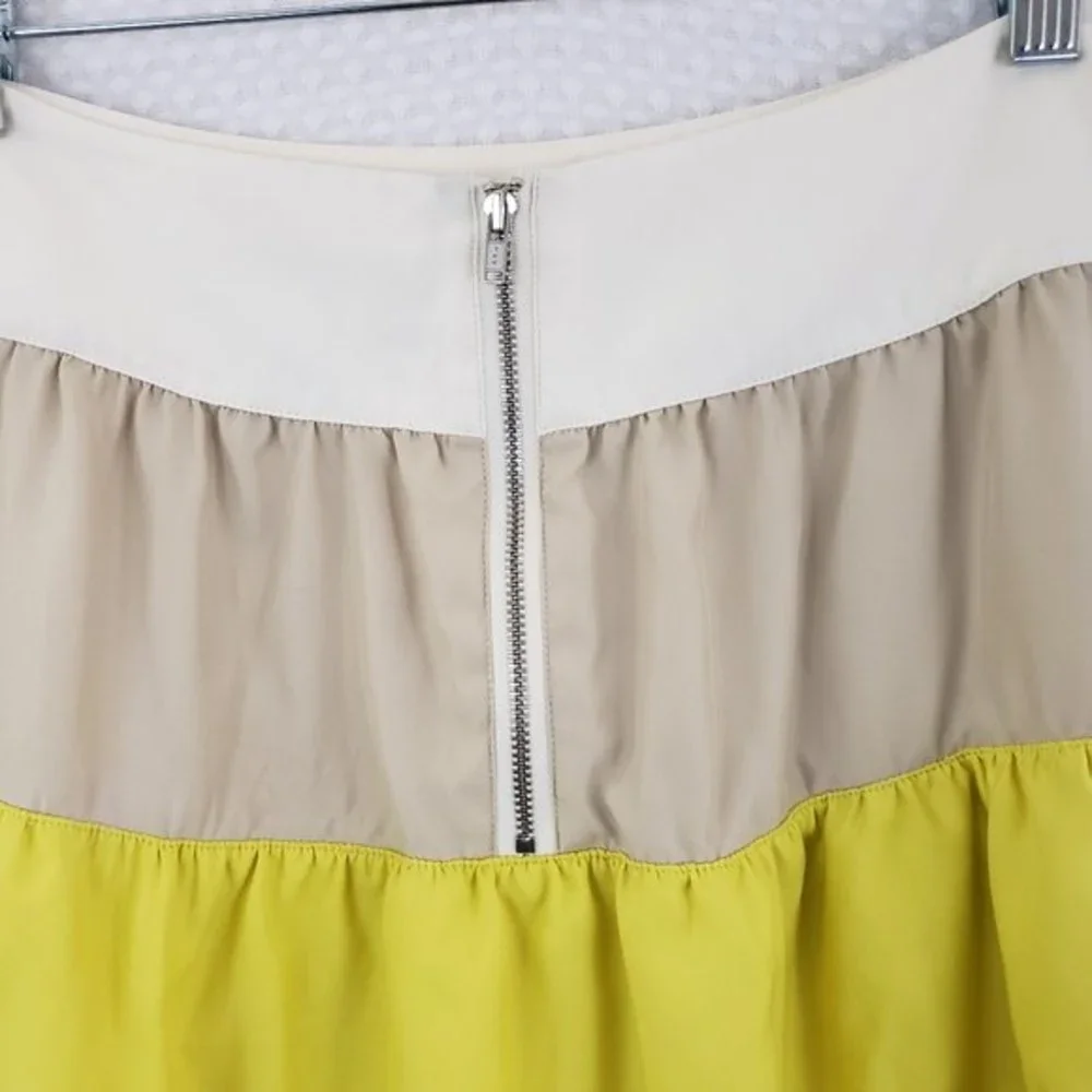 Banana Republic Skirt Tiered Ruffle Skirt Yellow Tan size 0 Preppy Boho